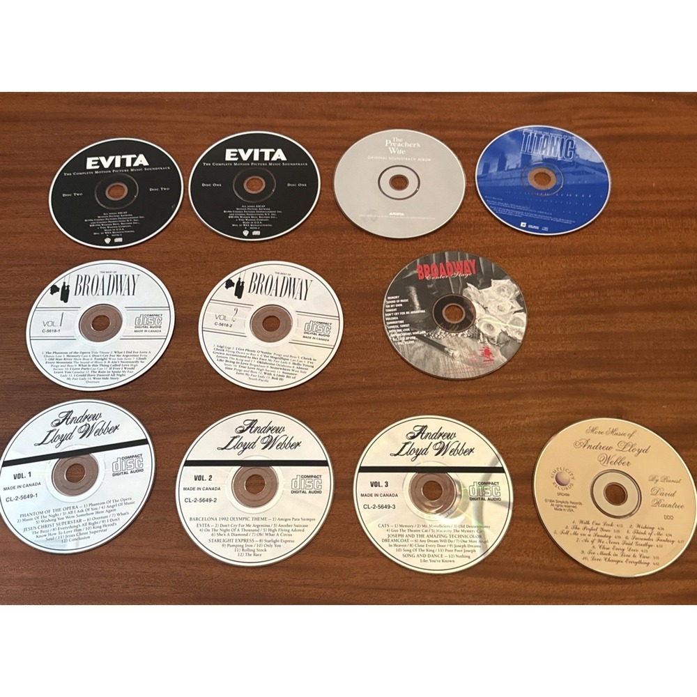 Lot 11 Soundtrack CDs‎ Broadway Evita Titanic Andrew Lloyd Webber